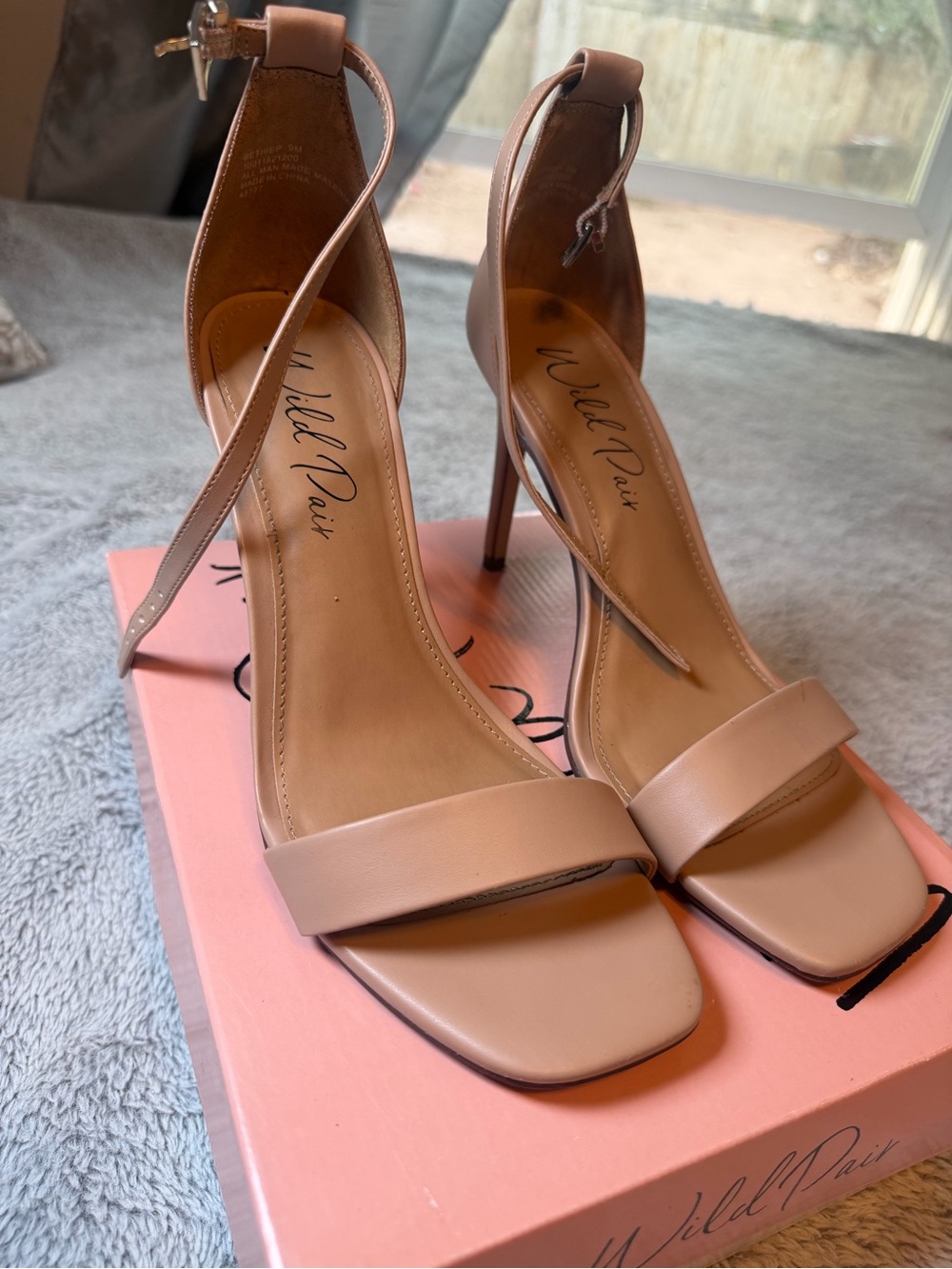 Wild Pair Bethiep Nude Ankle Strap Stiletto Heels Size 9M